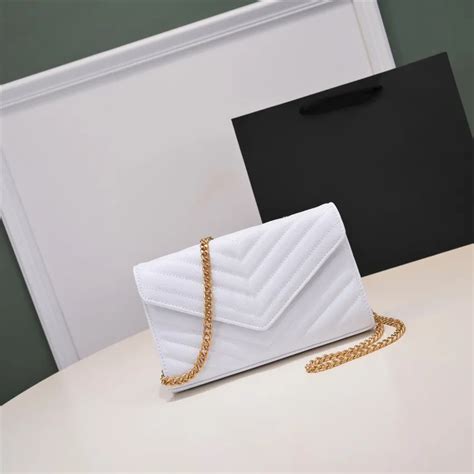 High Grade Genuine Leather Womens Gold Chain Shoulder Bag .